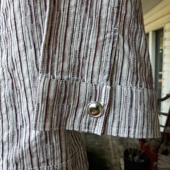 CHRISTOPHER/BANKS PURPLE STRIPED ZIP JACKET, XL - Picture 4 of 6